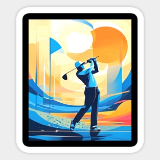 Golf Swing Abstract, Sports Sticker